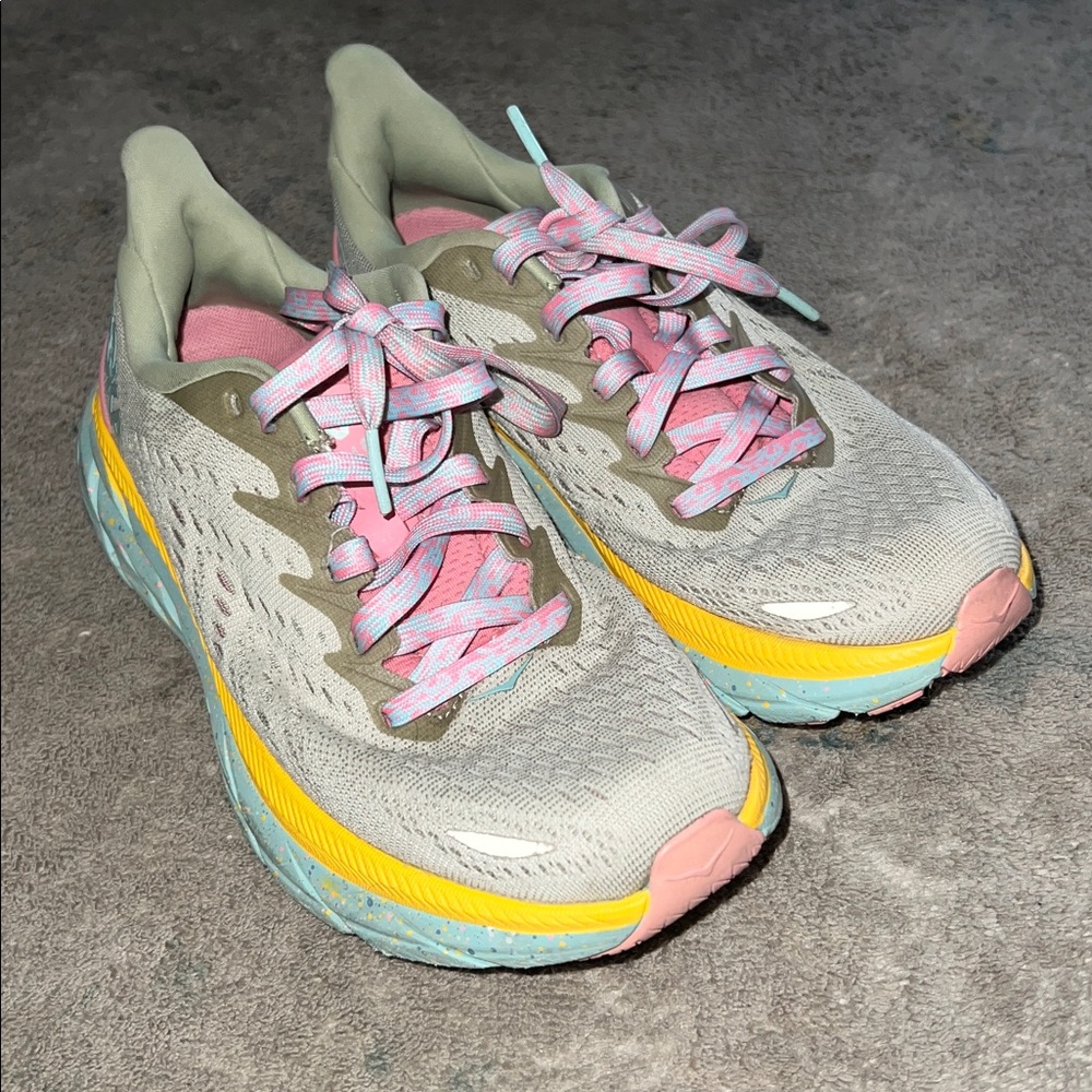 Free people Hoka Athletic Shoes Beige Pink Yellow - Picture 2 of 4